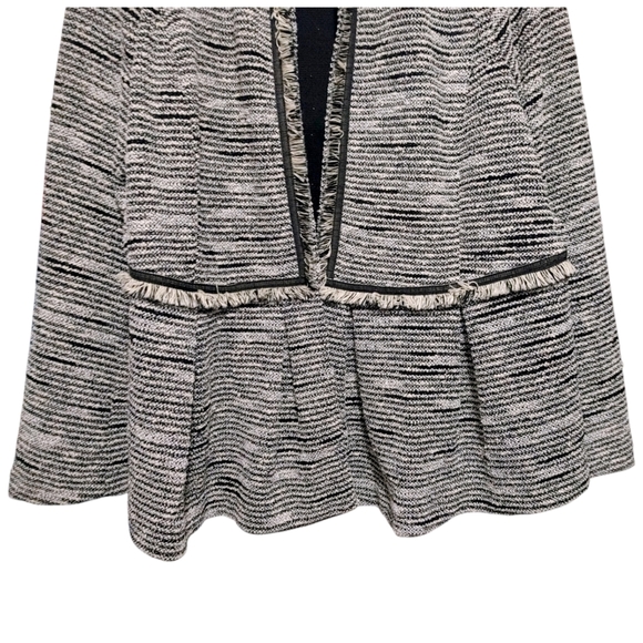 Lane Bryant Black White Tweed Peplum Open Front Blazer Women's Plus Size 16 NWT - Picture 6 of 11